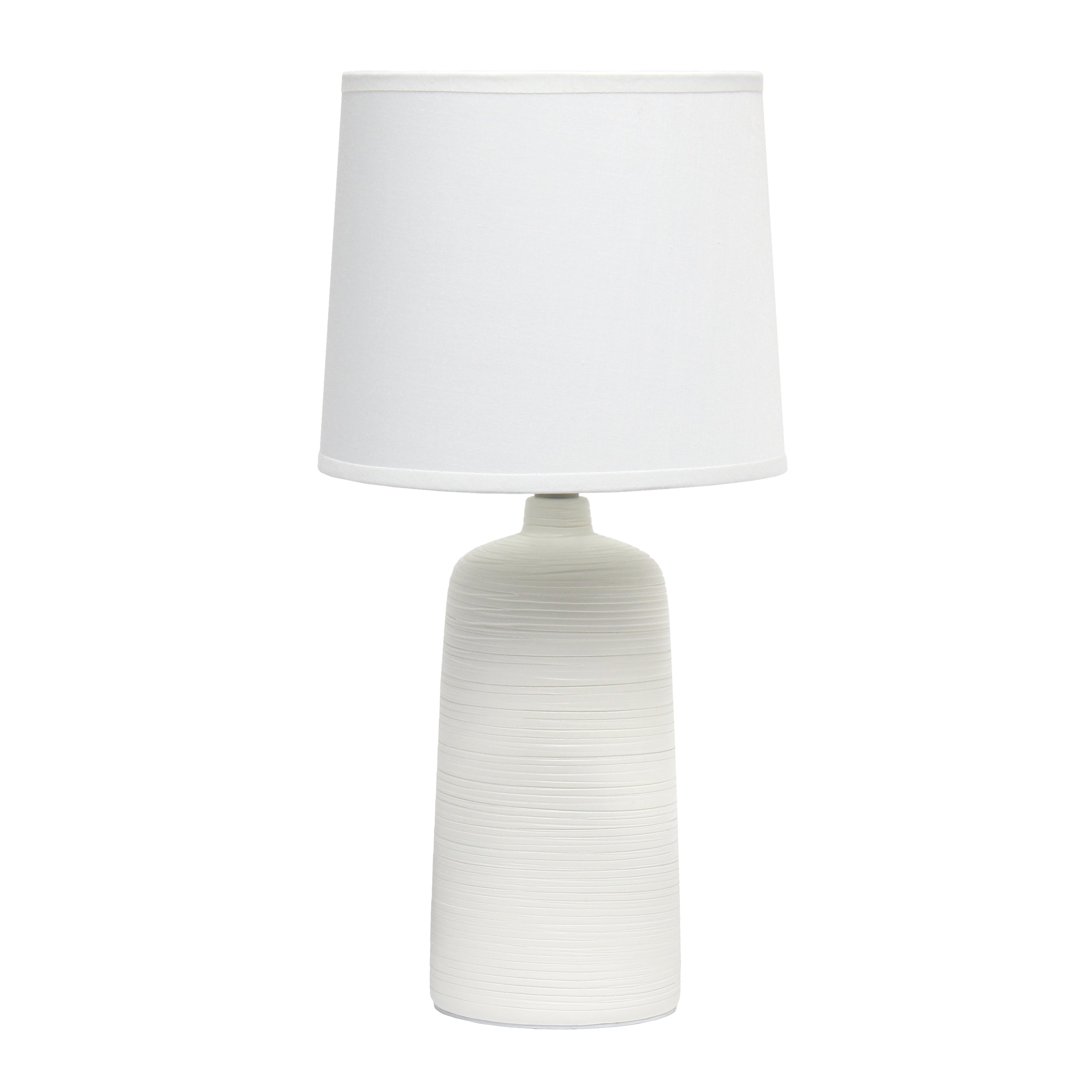 All The Rages Simple Designs Off-White Textured Linear Ceramic Table L ...