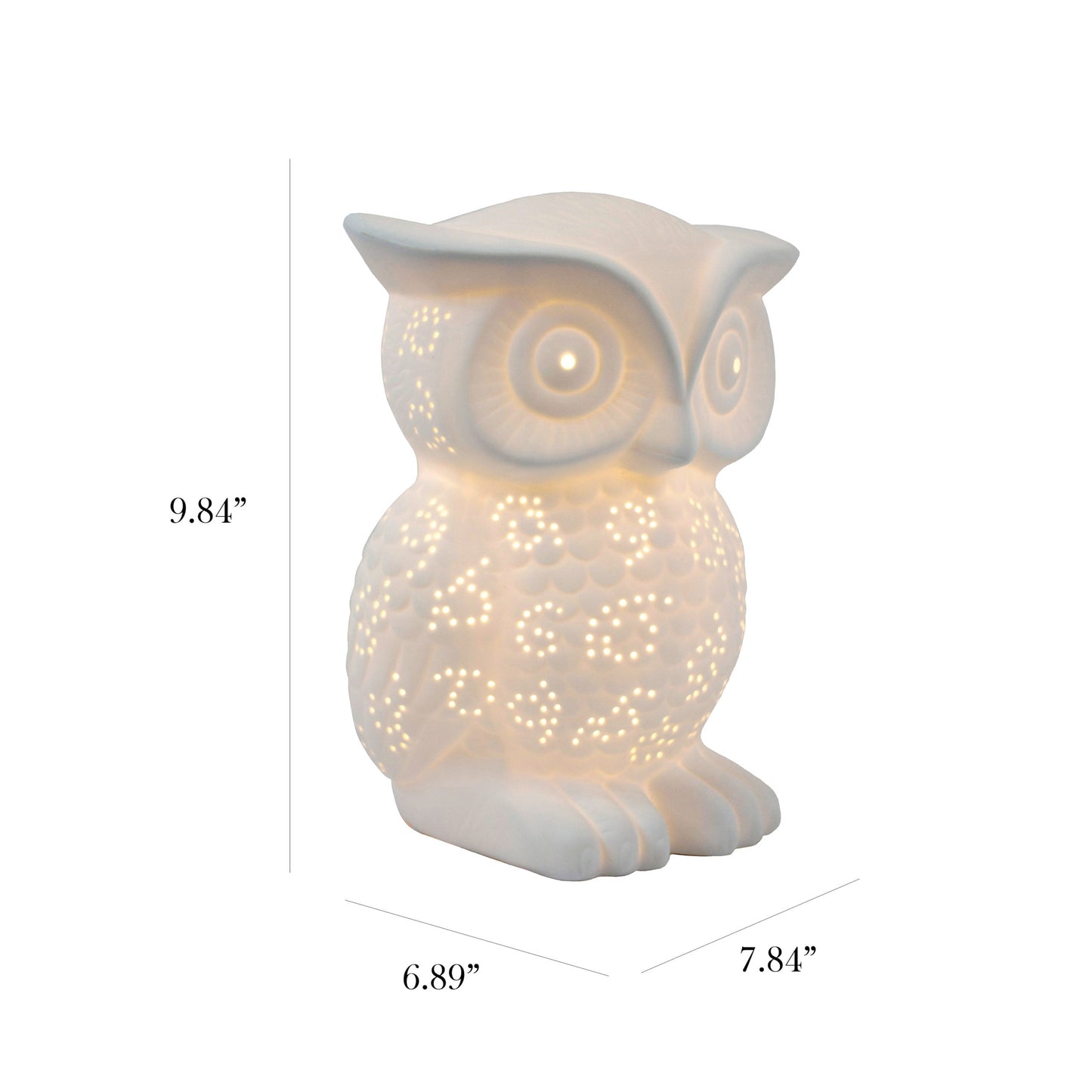 All The Rages Simple Designs Porcelain Wise Owl Shaped Animal Light Table Lamp