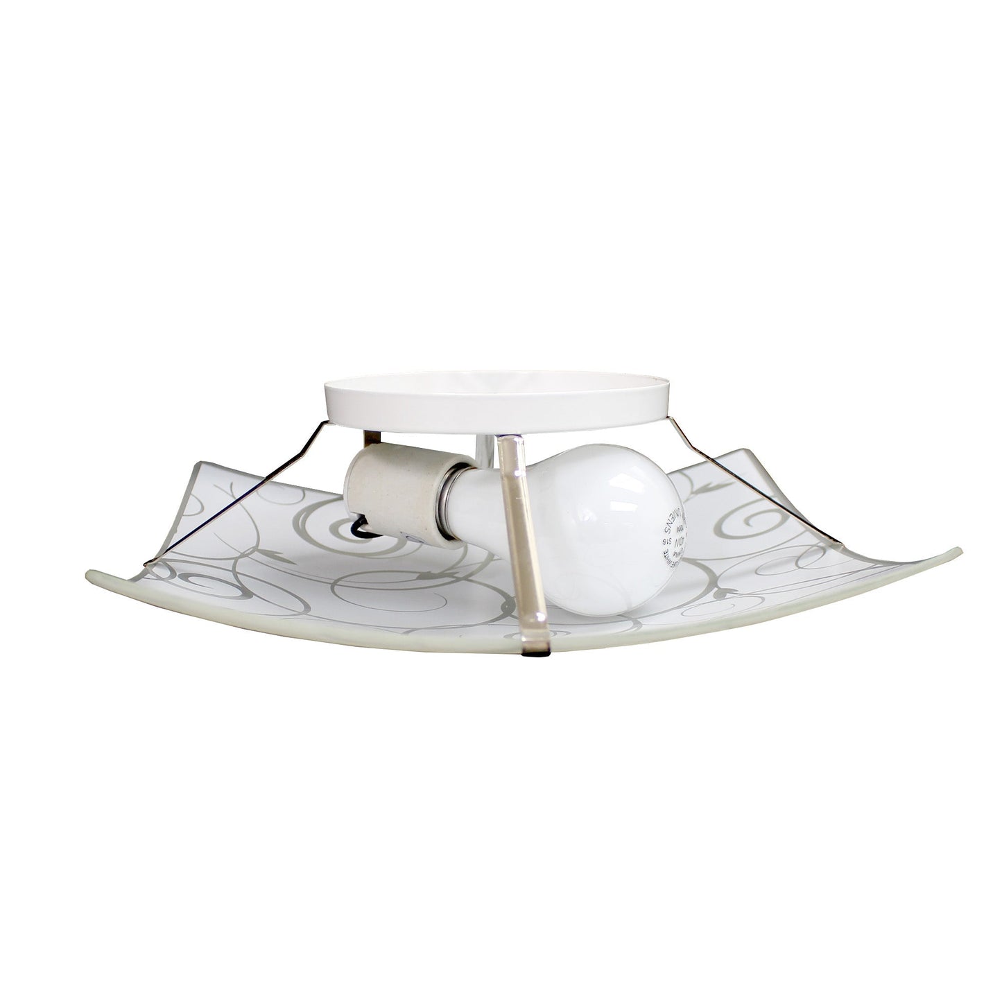 All The Rages Simple Designs Square Flushmount Ceiling Light With Scroll Swirl Design