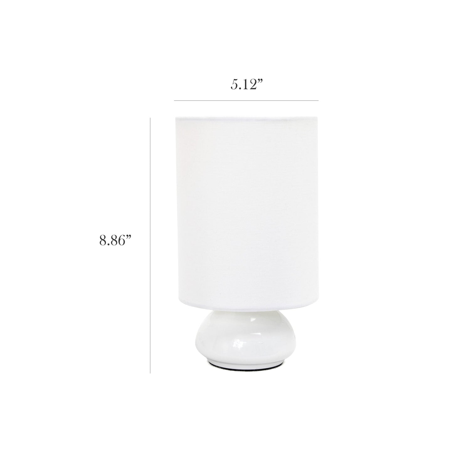 All The Rages Simple Designs White Gemini 2-Pack Mini Table Lamp Set With Fabric Shades