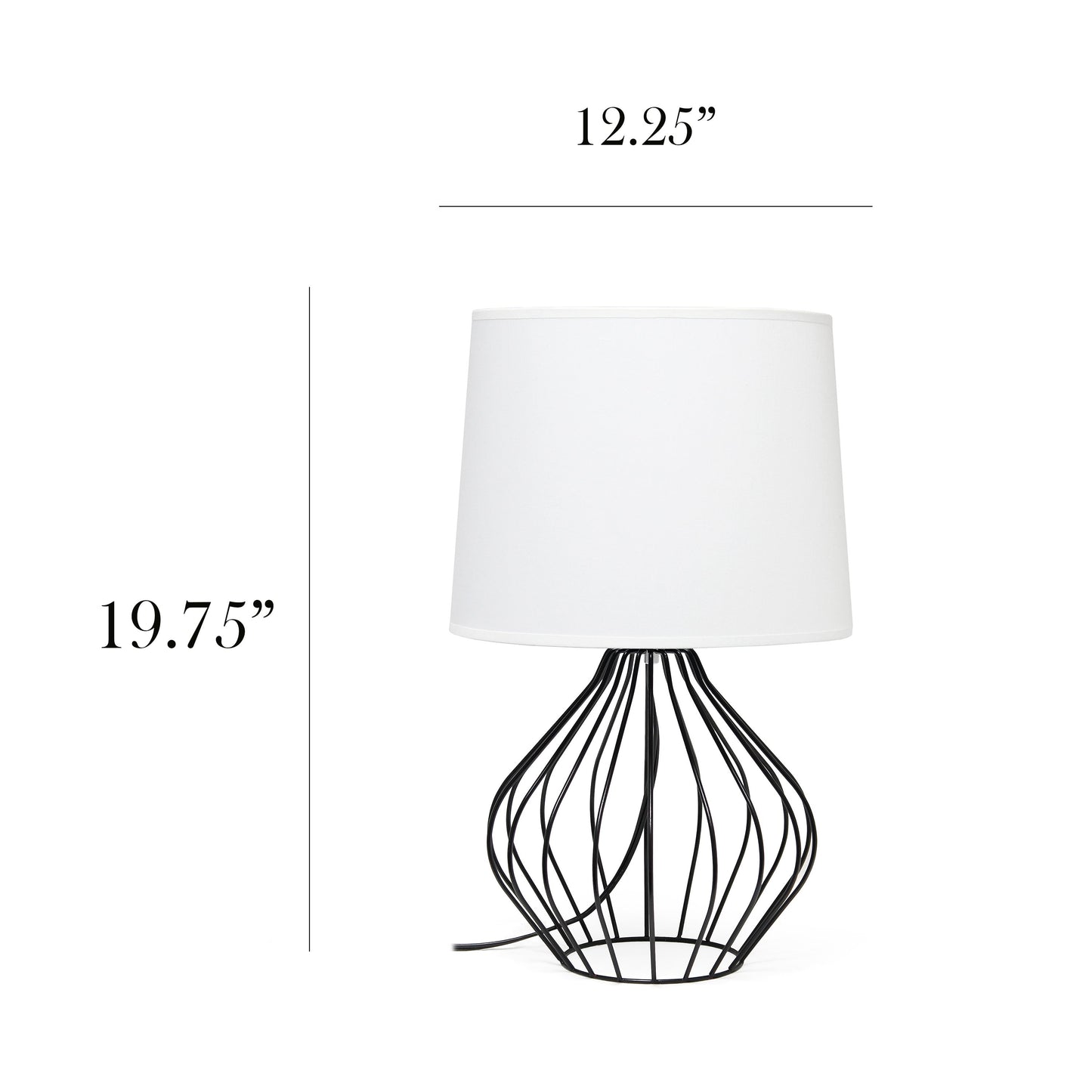 All The Rages Simple Designs White On Black Geometrically Wired Table Lamp