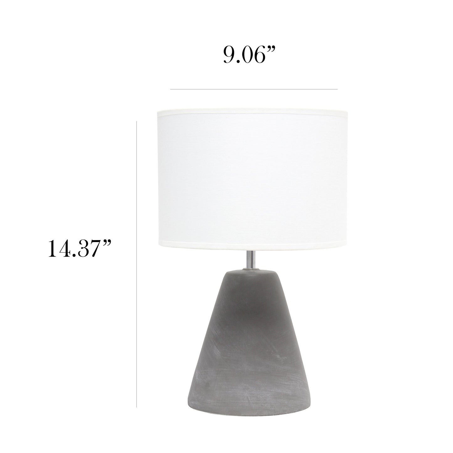 All The Rages Simple Designs White Pinnacle Concrete Table Lamp