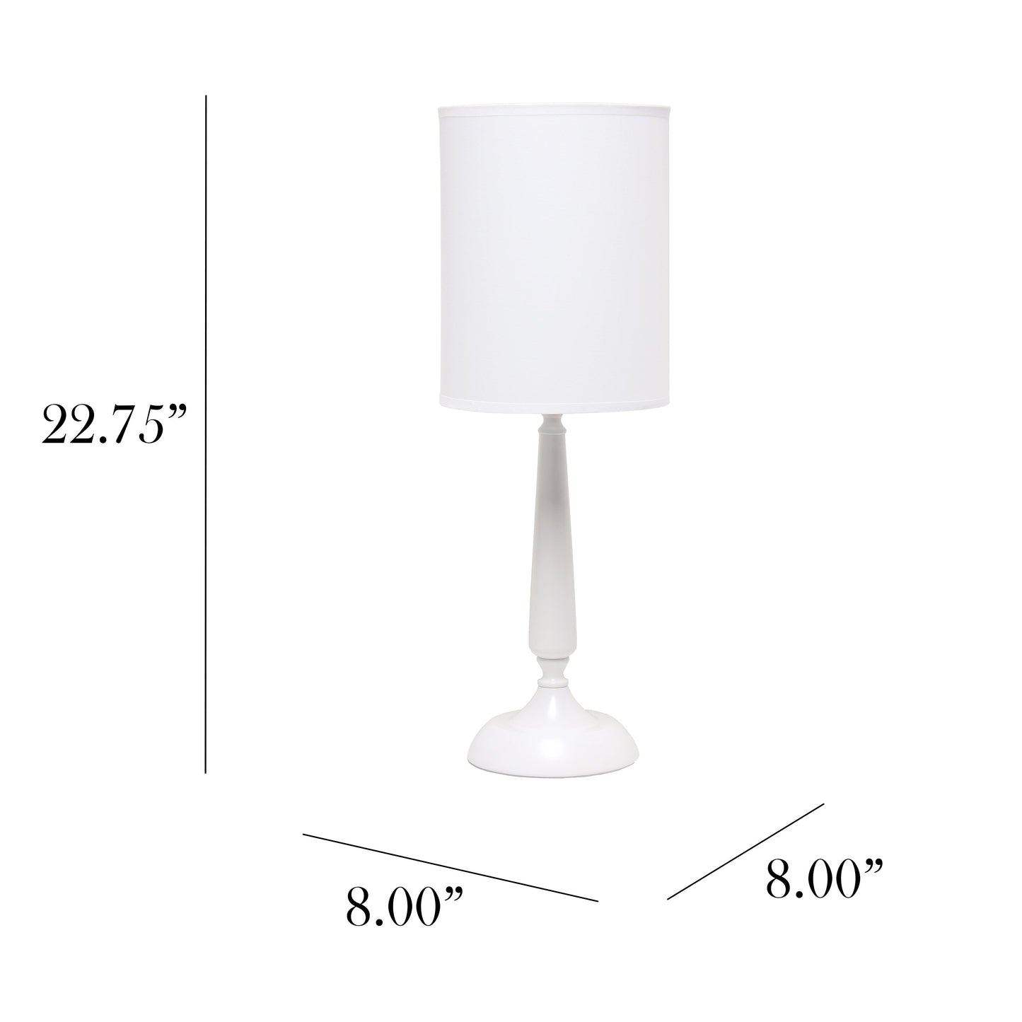 All The Rages Simple Designs White Traditional Candlestick Table Lamp