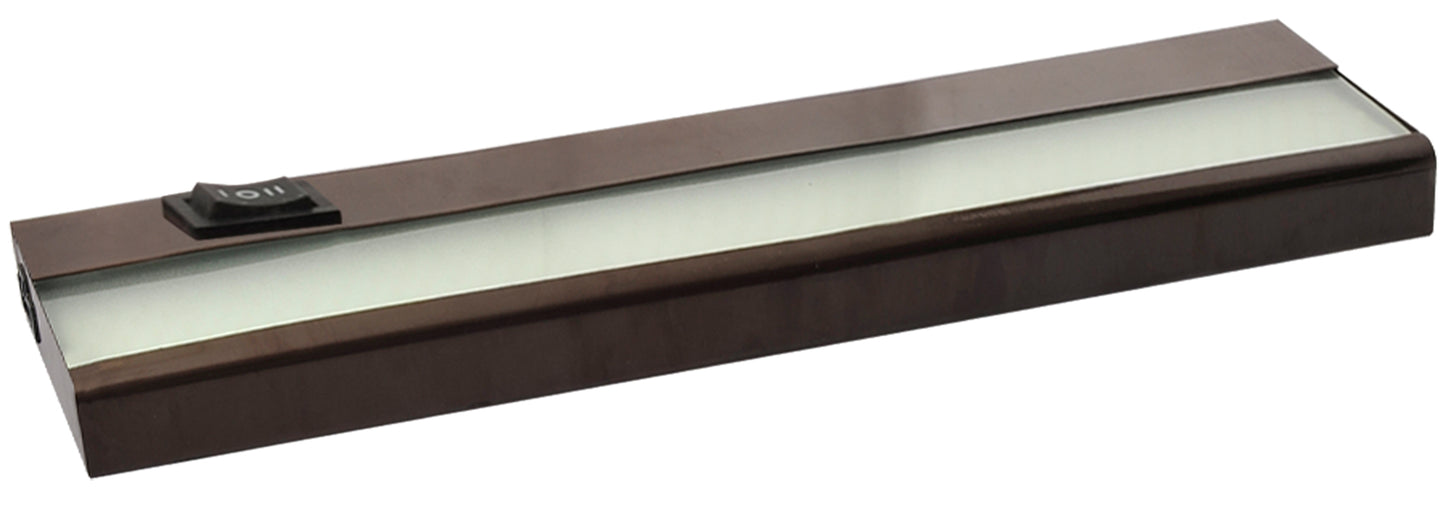 Amax Lighting 12" 5W LED High/Low Dimmable Bronze Steel Enclosure Frosted Glass Diffuser Under Cabinet Lighting