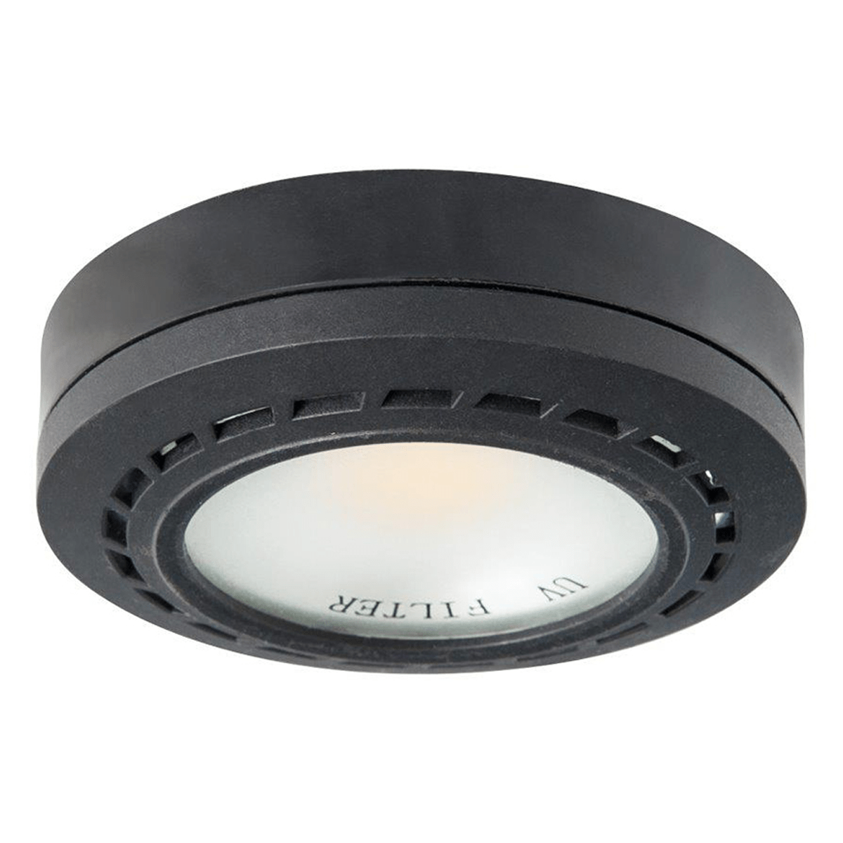 Amax Lighting 1-Light LED 12V Plastic Engine Black Puck Light