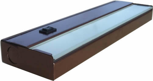 Amax Lighting 8" 2W 3000K LED Metal Housing Frosted Glass Diffuser Bronze Under Cabinet Lighting