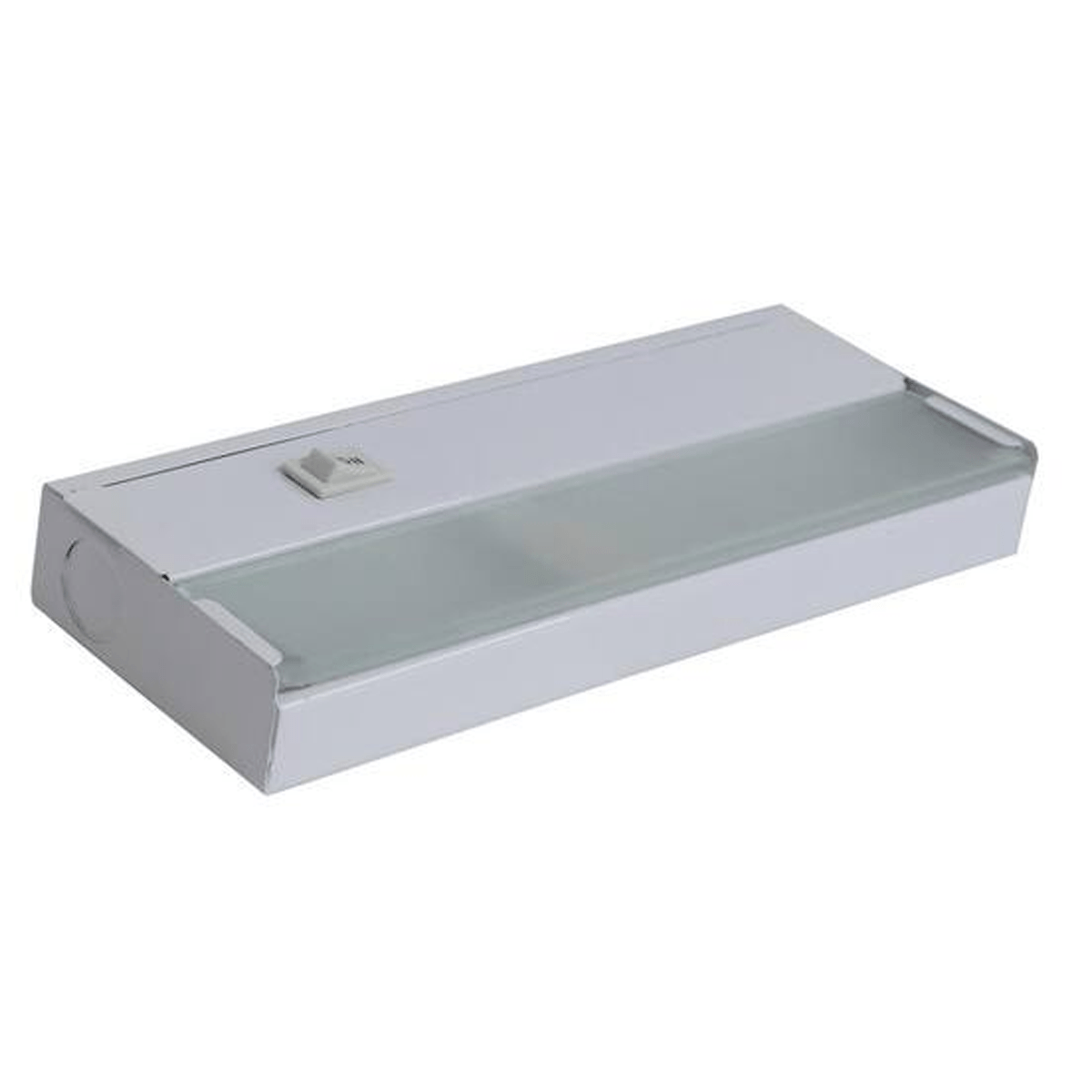 Amax Lighting 8" 2W 3000K LED Metal Housing Frosted Glass Diffuser White Under Cabinet Lighting