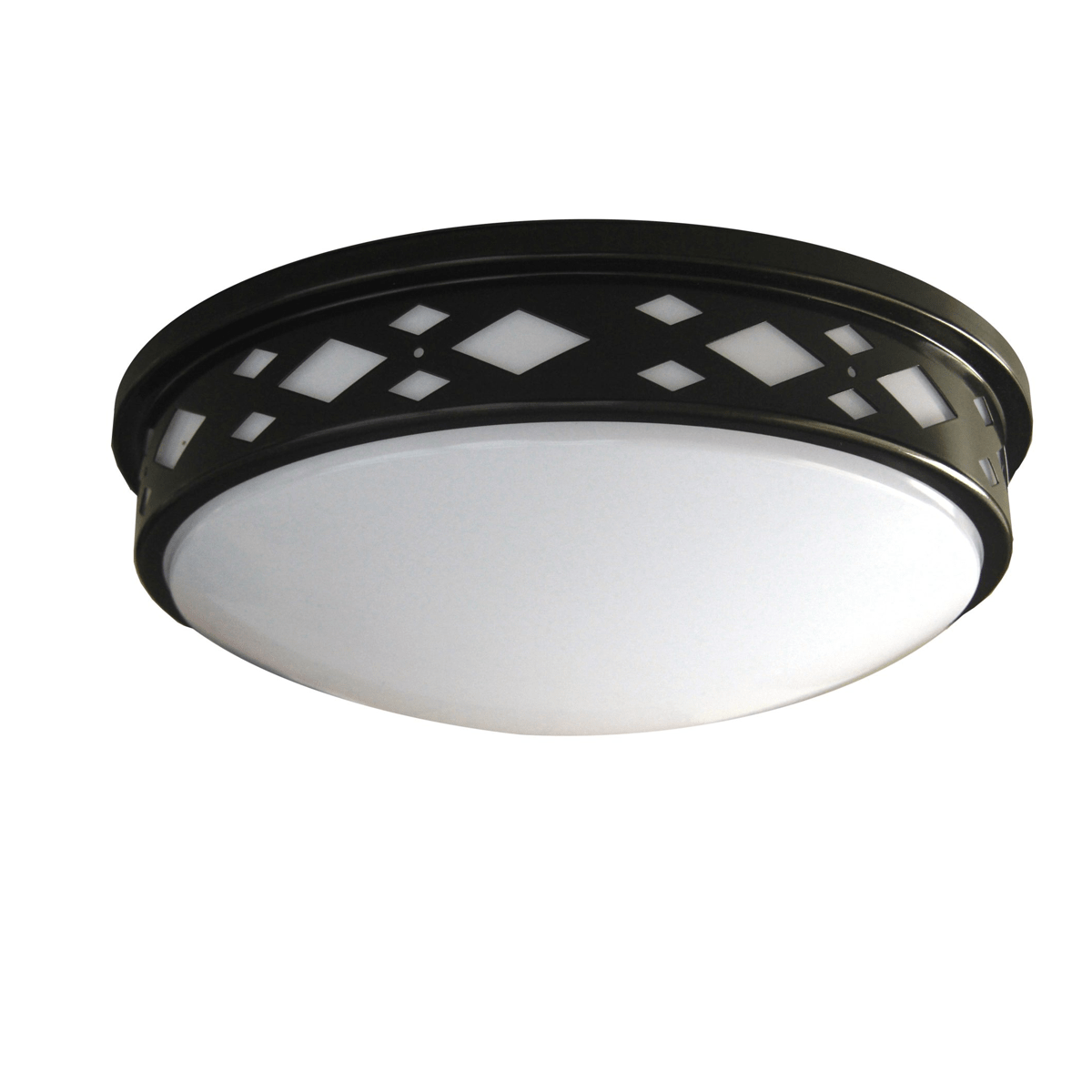 Amax Lighting LED-JR002D/BZ-W 14" Diamond Lattice White Diffuser Metal Housing Bronze Flush Mount Lighting