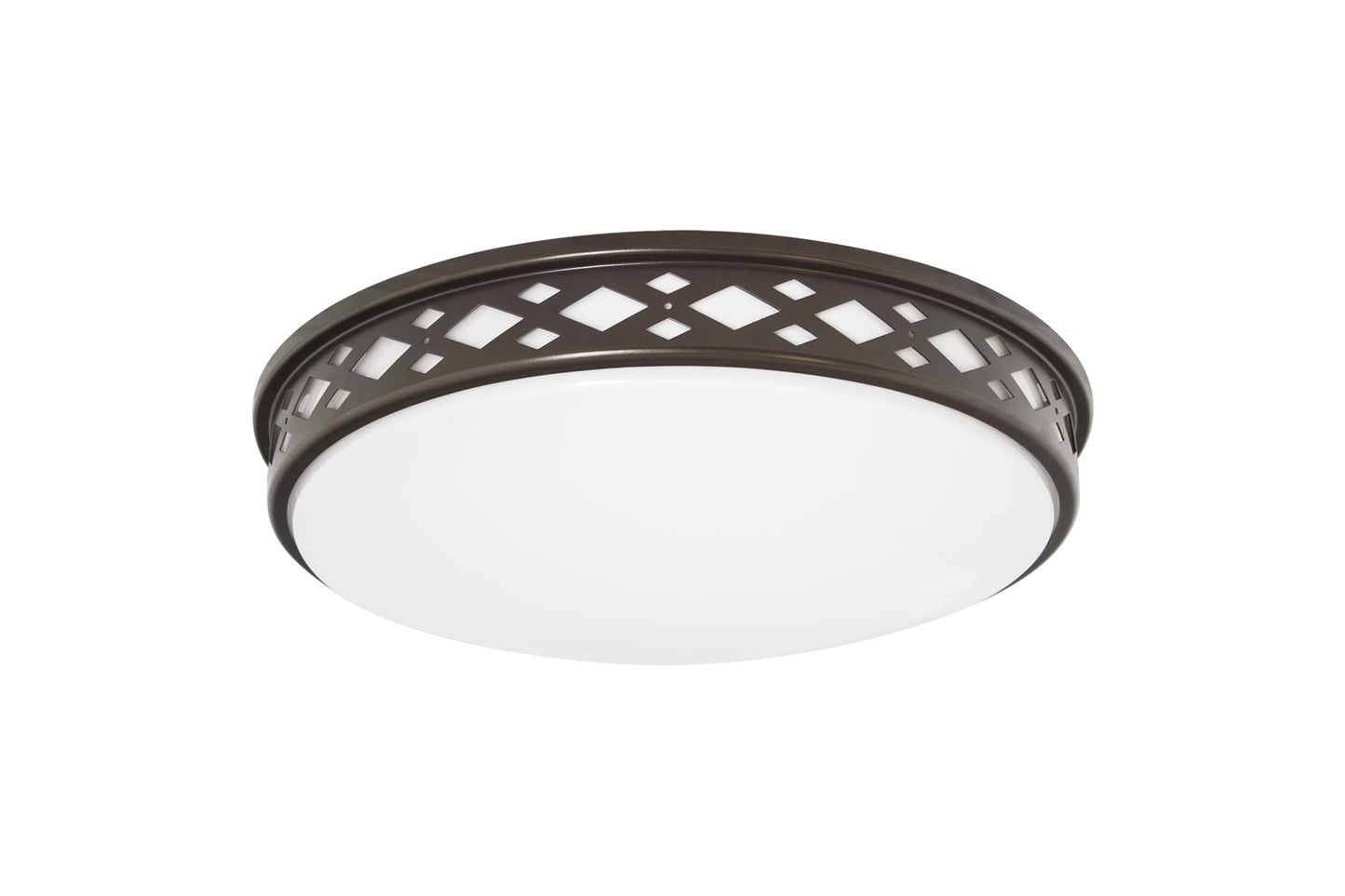Amax Lighting LED-JR003D/BZ-W 17" Diamond Lattice White Diffuser Metal Housing Bronze Flush Mount Lighting