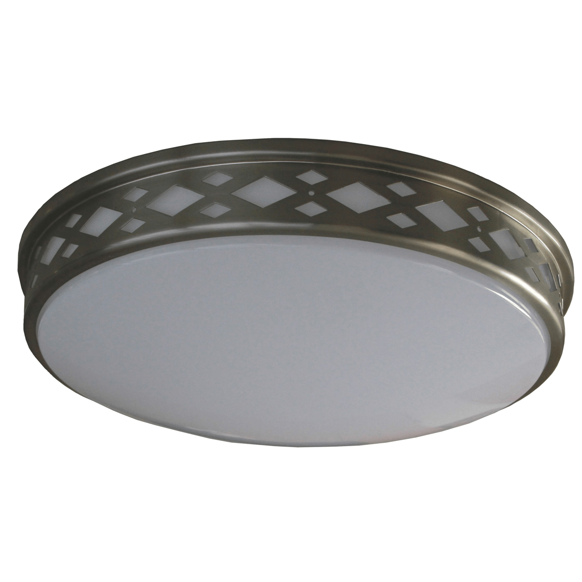 Amax Lighting LED-JR003D/BZ 17" Diamond Lattice White Diffuser Metal Housing Brushed Nickel Flush Mount Lighting