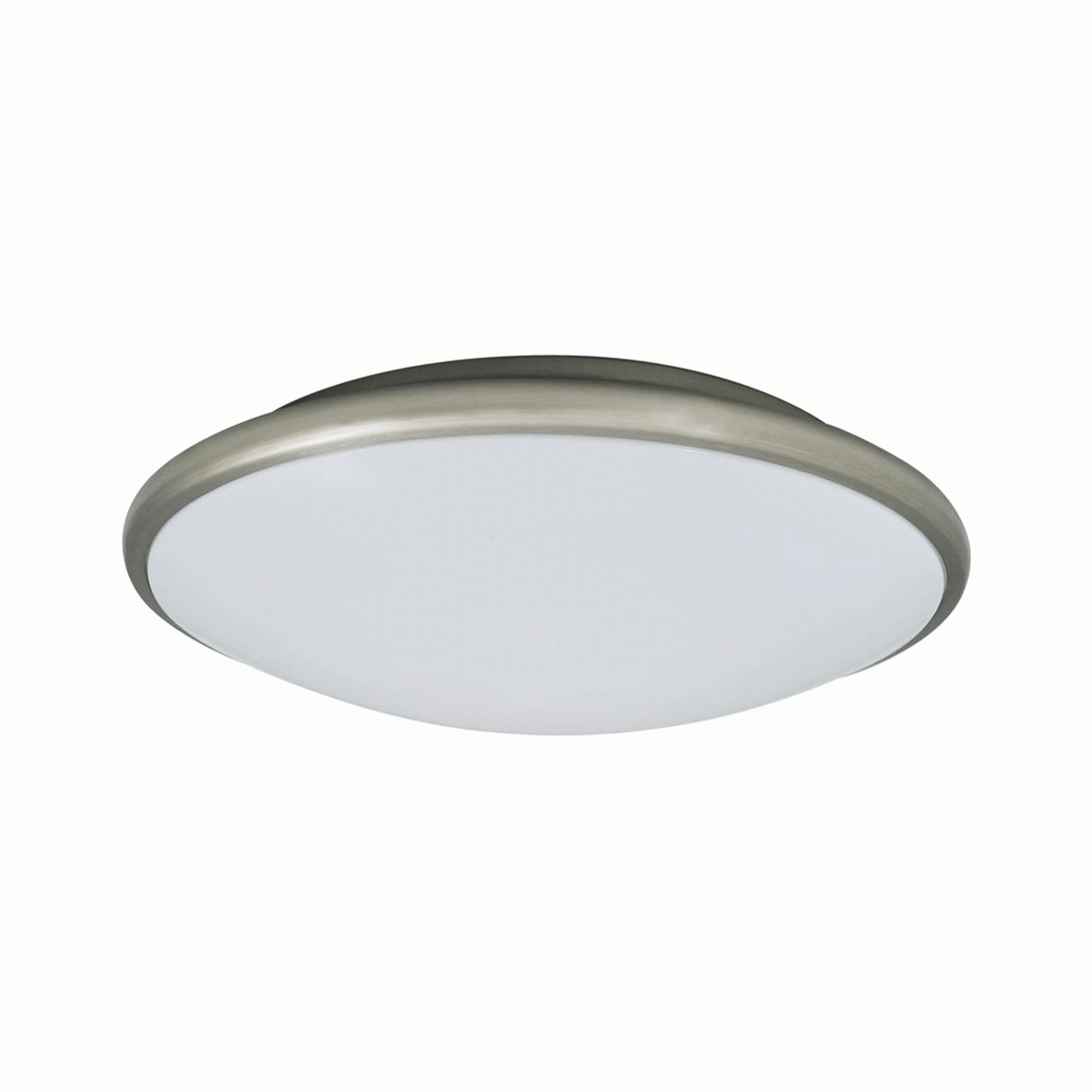 Amax Lighting LED-M002L/NKL-W 17" Euro Style Saucer Fixture Steel Housing Dimmable Brushed Nickel Flush Mount Lighting