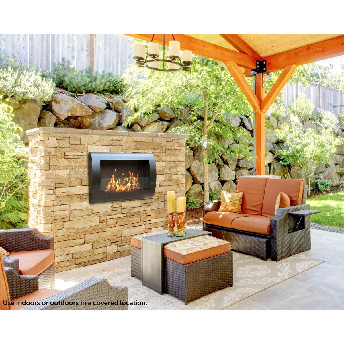 Anywhere Fireplace Chelsea Black Wall Mount Bio-ethanol Liquid Fuel Fireplace