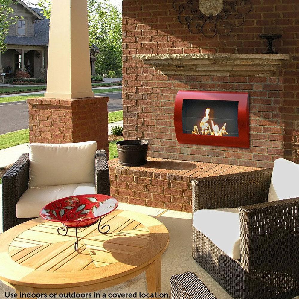 Anywhere Fireplace Chelsea Red Wall Mount Bio-ethanol Liquid Fuel Fireplace