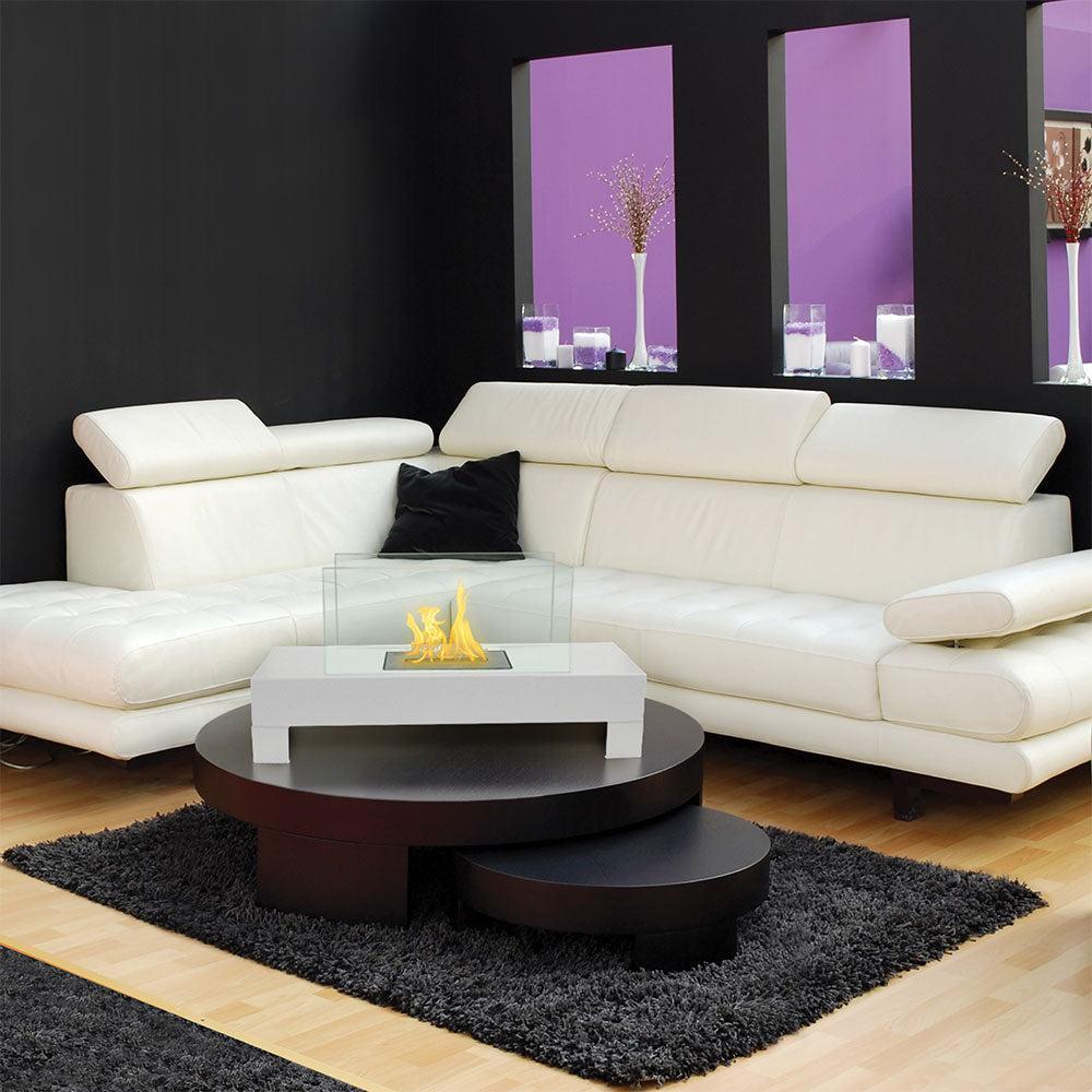 Anywhere Fireplace Gramercy White Tabletop Bio-ethanol Liquid Fuel Fireplace