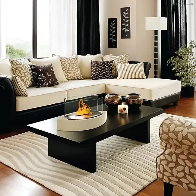 Anywhere Fireplace Lexington Beige Tabletop Bio-ethanol Liquid Fuel Fireplace