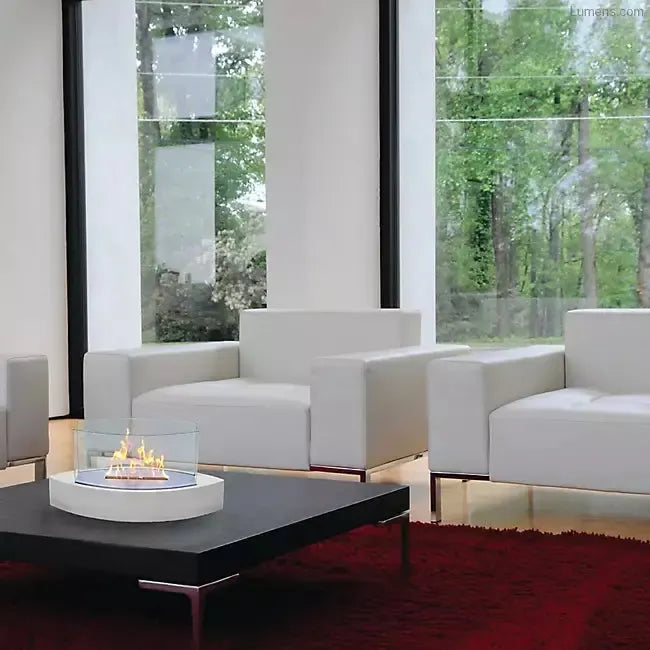 Anywhere Fireplace Lexington White Tabletop Bio-ethanol Liquid Fuel Fireplace