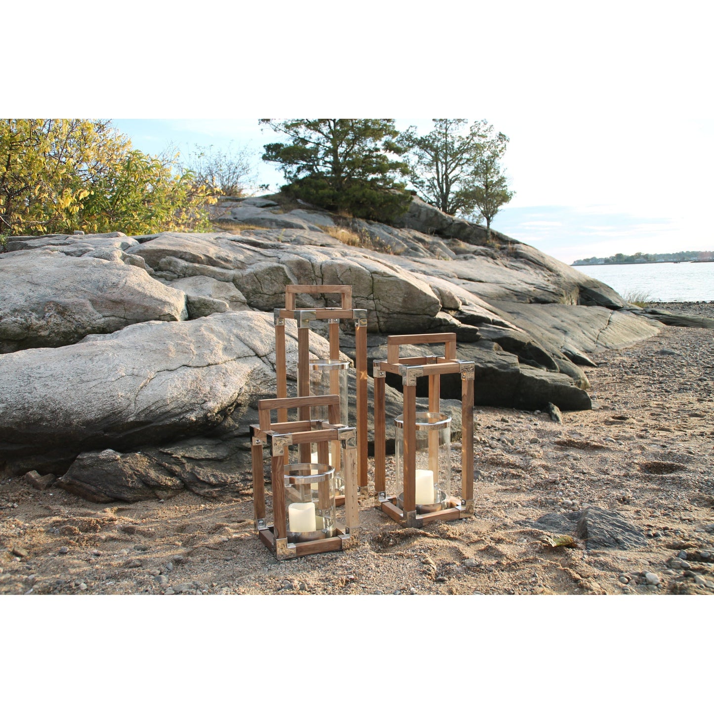Anywhere Fireplace Southampton 16" Teak Wood Lantern