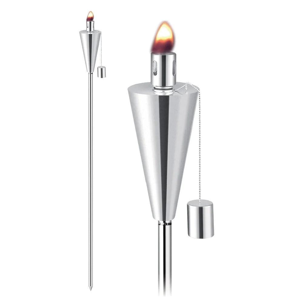 Anywhere Fireplace Stainless Steel Ground Stake Cintronella/Lamp Oil Cone Torch Set of 2