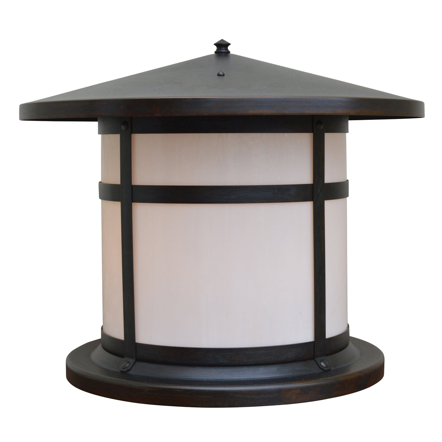 Arroyo Craftsman Berkeley 17" x 14" Satin Black Column Mount With Rain Mist Glass Shade