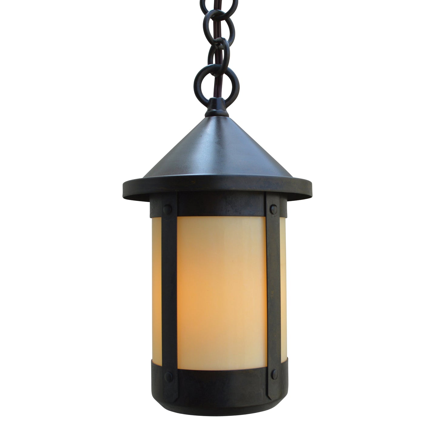 Arroyo Craftsman Berkeley 6" Slate Pendant With Cream Glass Shade