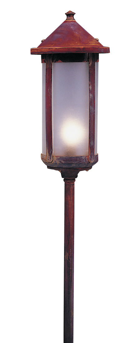 Arroyo Craftsman Berkeley 6" Verdigris Patina Long Body Stem Mount With Clear Seedy Glass