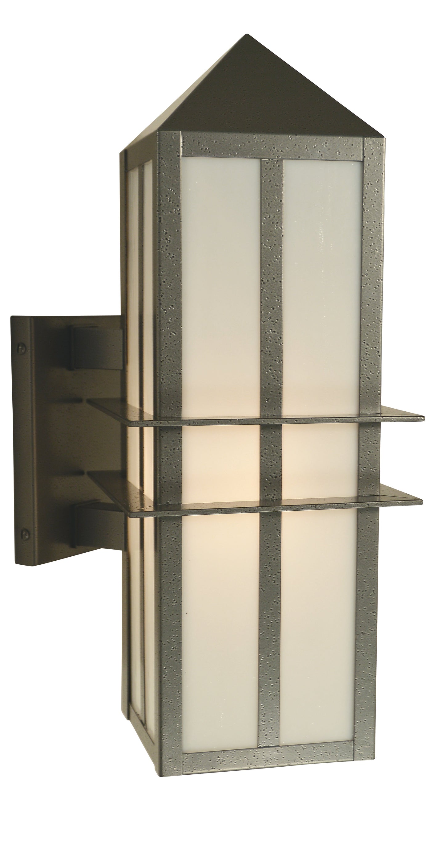 Arroyo Craftsman Bexley 7" Mission Brown Wall Mount With Gold White Iridescent Glass