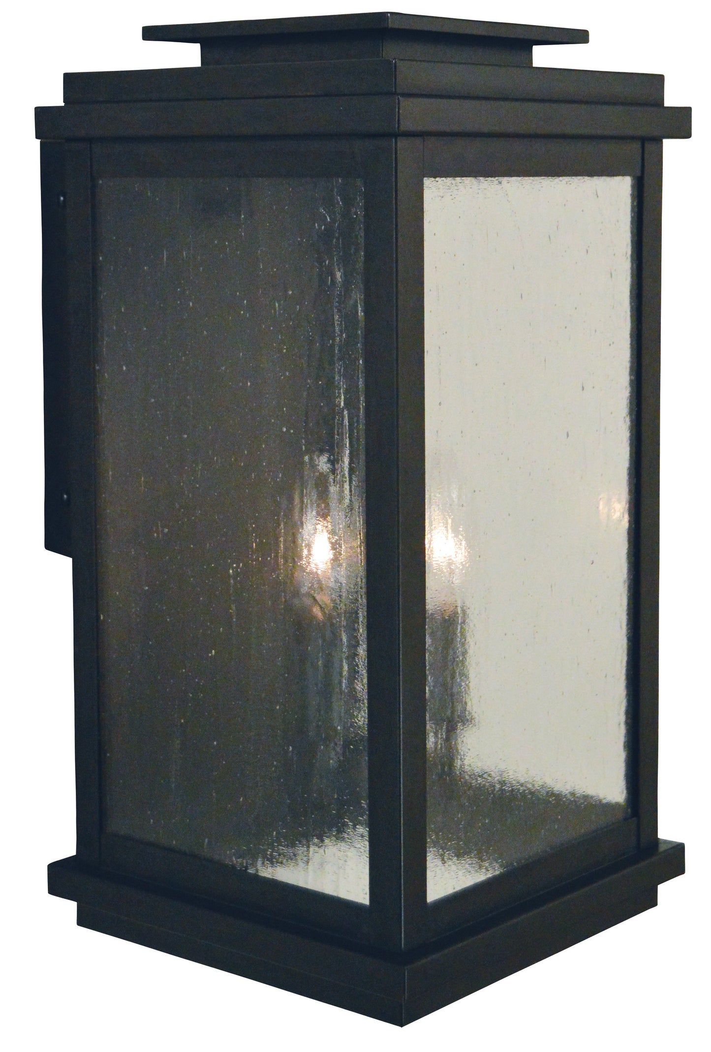 Arroyo Craftsman Bournemouth 8" Satin Black Wall Mount With Clear Seedy Glass