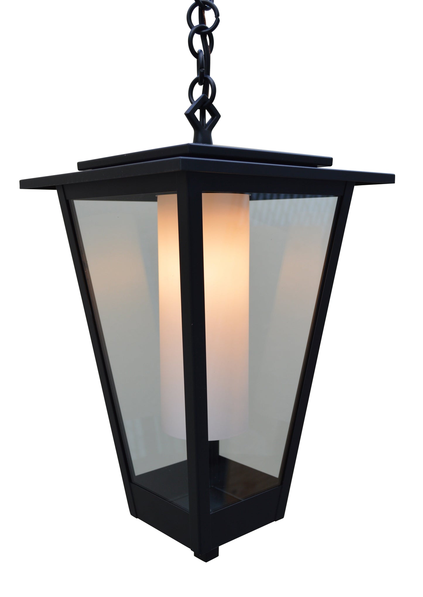 Arroyo Craftsman Brighton 10" Verdigris Patina Hanging Pendant With Clear Glass With White Inner Cylinder