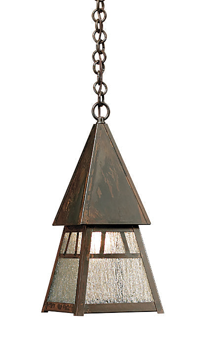 Arroyo Craftsman Dartmouth 6" Antique Copper Pendant With Tan Glass