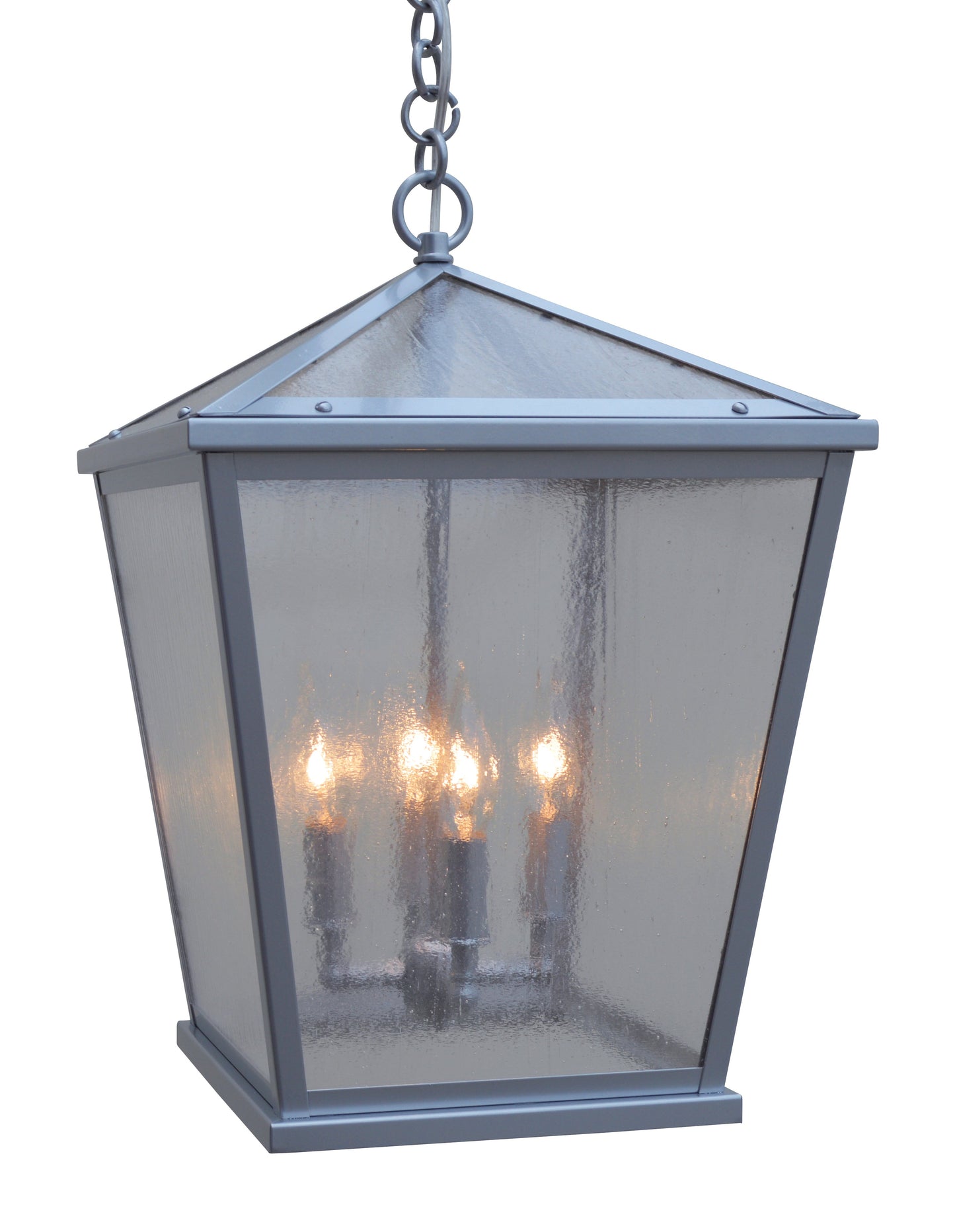 Arroyo Craftsman Devonshire 13" Rustic Brown Pendant With Clear Seedy Glass
