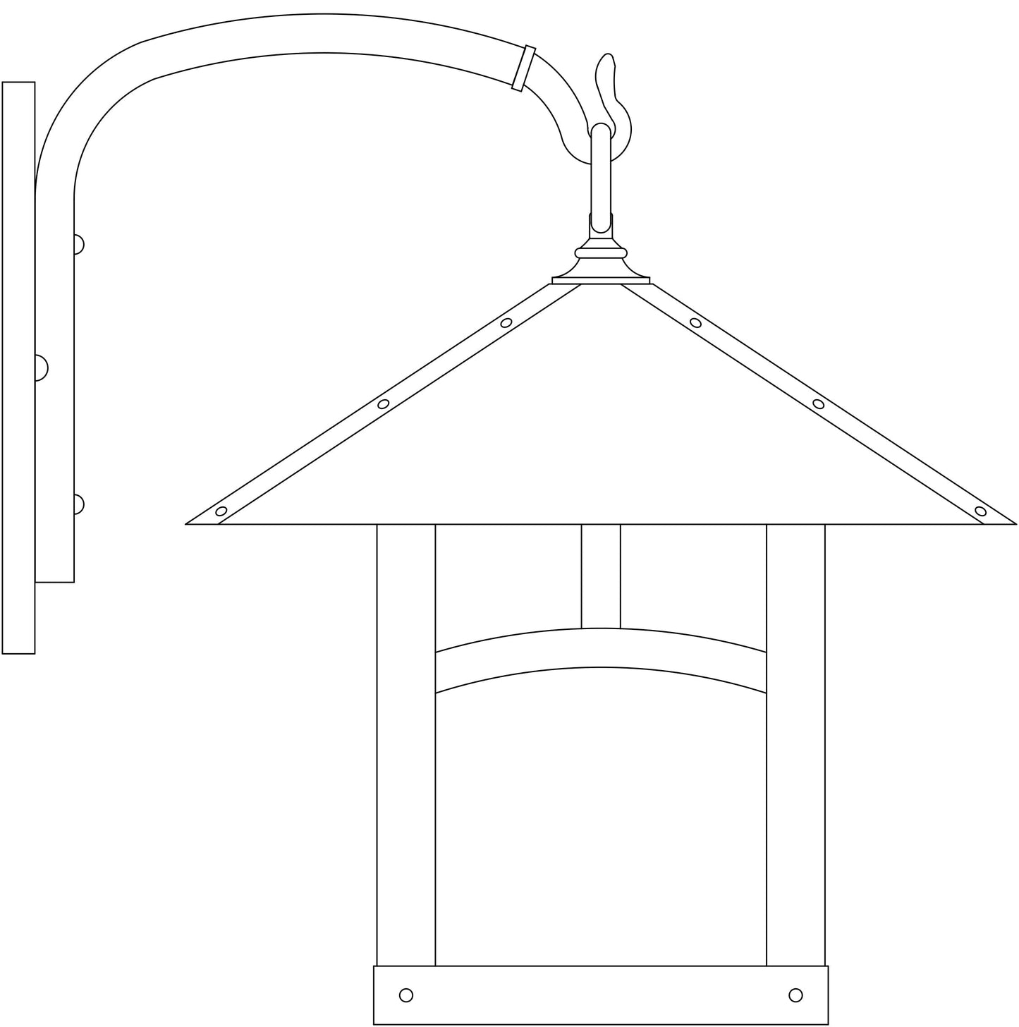 Arroyo Craftsman Evergreen 16" Mission Brown Wall Mount With Off White Glass and T-Bar Overlay