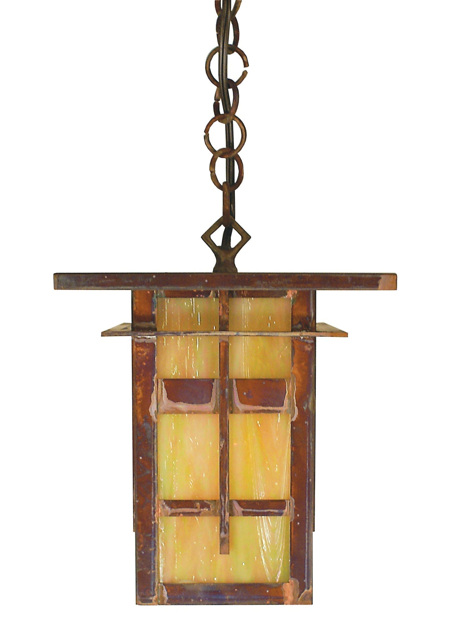 Arroyo Craftsman Finsbury 8" Verdigris Patina Pendant With Rain Mist Glass