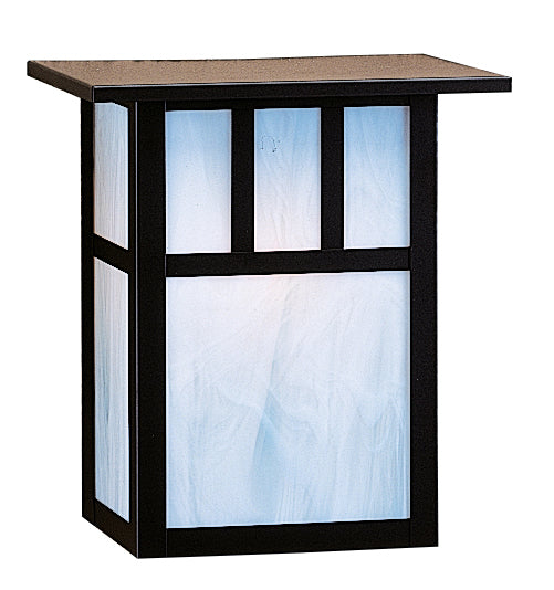 Arroyo Craftsman Huntington 10" Raw Copper Wall Sconce With Frosted Glass and Classic Arch Overlay