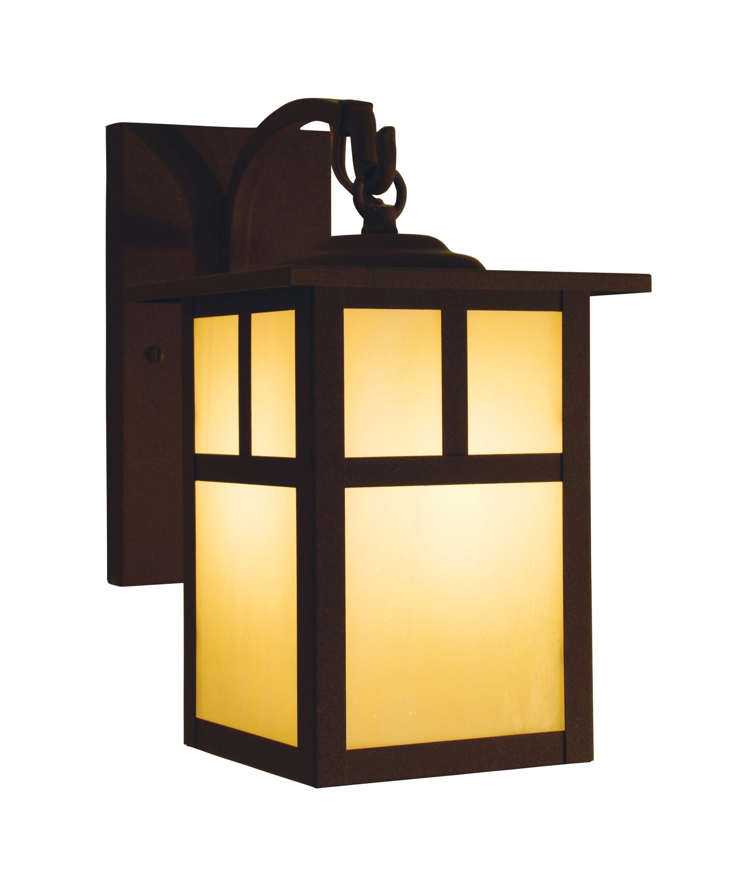 Arroyo Craftsman Mission 6" Antique Brass Wall Mount With Rain Mist Glass