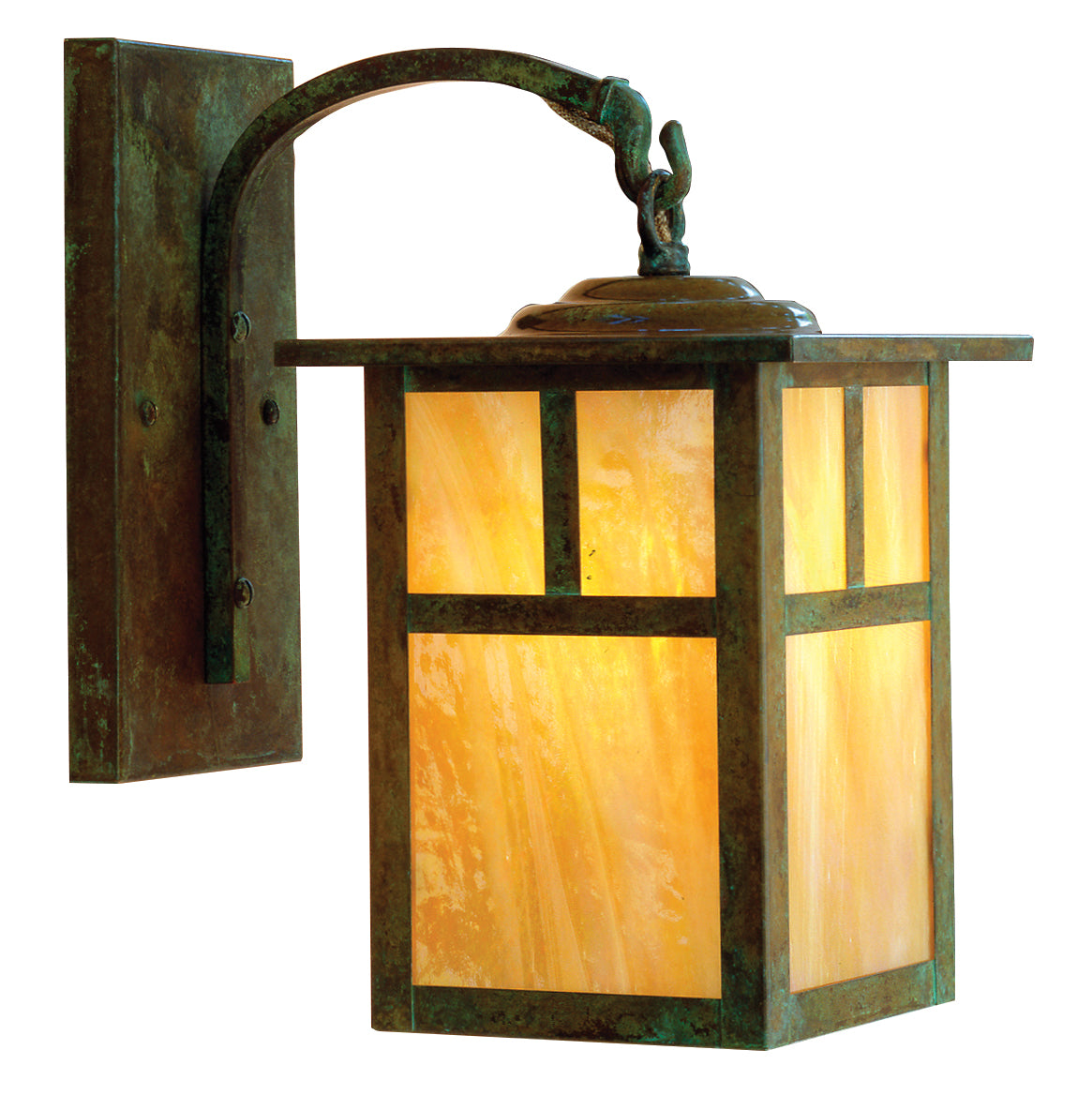 Arroyo Craftsman Mission 7" Antique Copper Wall Mount With Cream Glass
