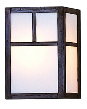 Arroyo Craftsman Mission 8" Rustic Brown Wall Sconce With Tan Glass and T-Bar Overlay