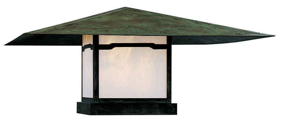 Arroyo Craftsman Monterey 36" Satin Black Column Mount With Tan Glass