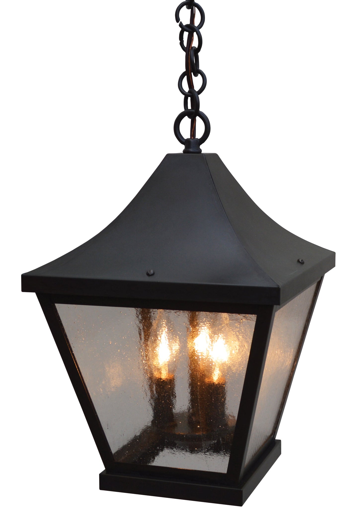 Arroyo Craftsman Nantes 10" Satin Black Pendant Lighting With Clear Seedy Glass