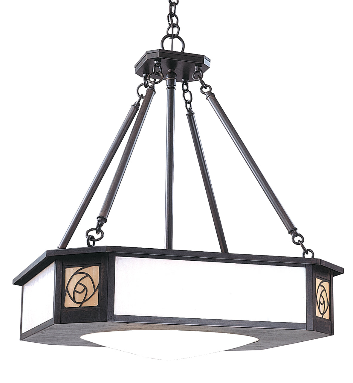 Arroyo Craftsman Saint Clair 21" Pewter Inverted Chandelier With Clear Seedy Glass