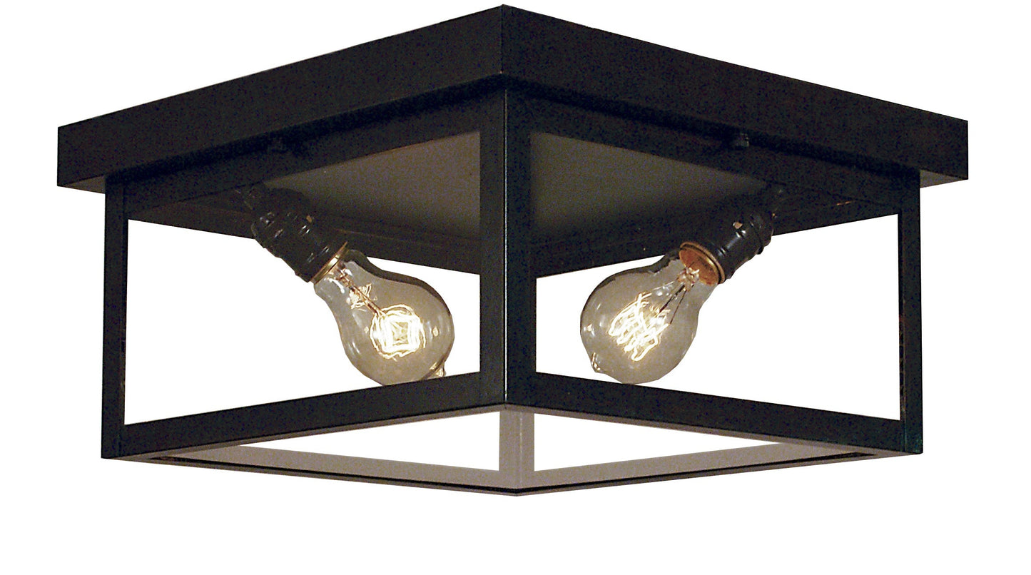 Arroyo Craftsman Vintage 12" Antique Copper Ceiling Mount With Almond Mica Glass