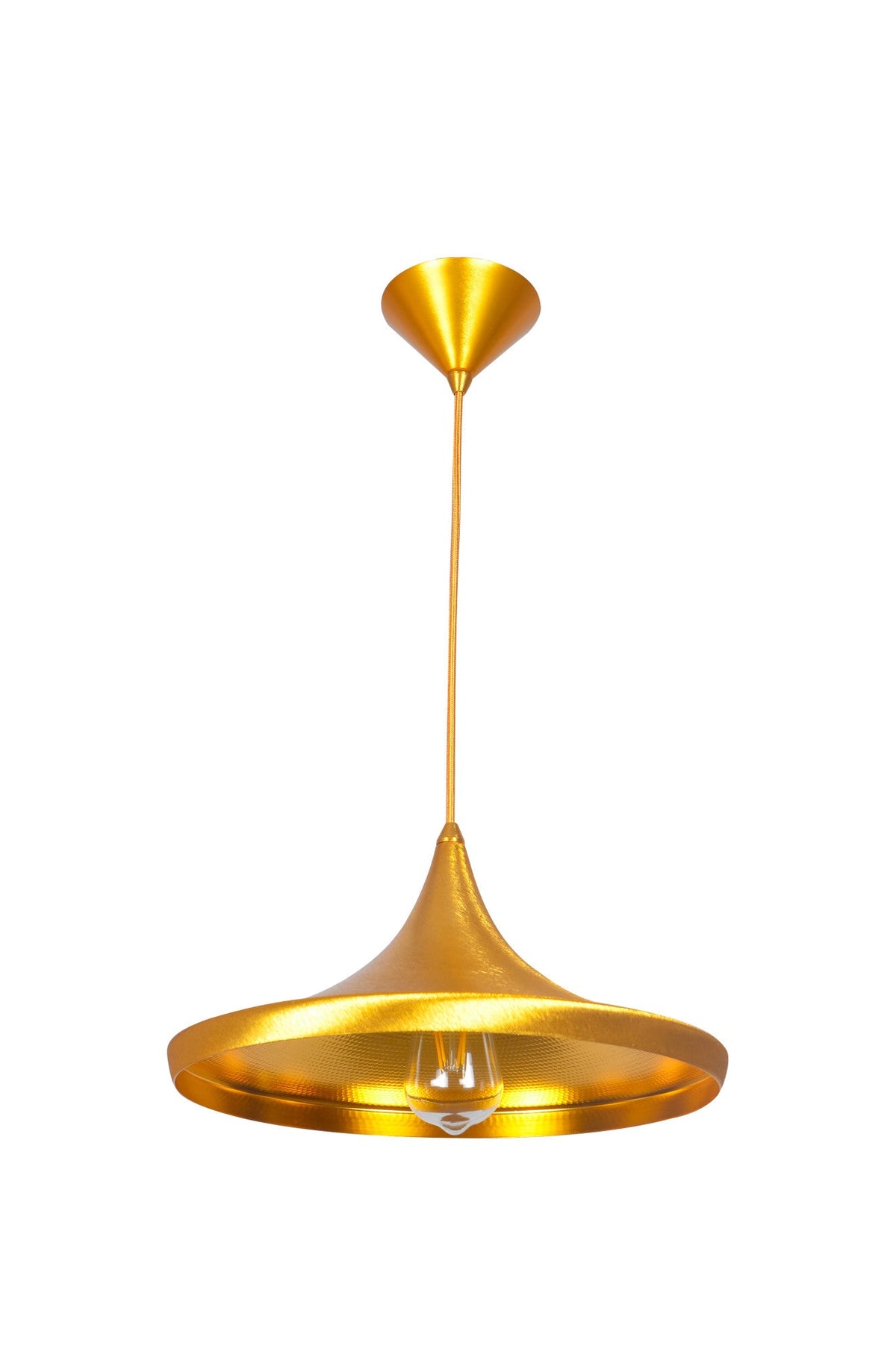 Bromi Design Berkley 14" Gold Pendant Ceiling Light With Aluminum Shade