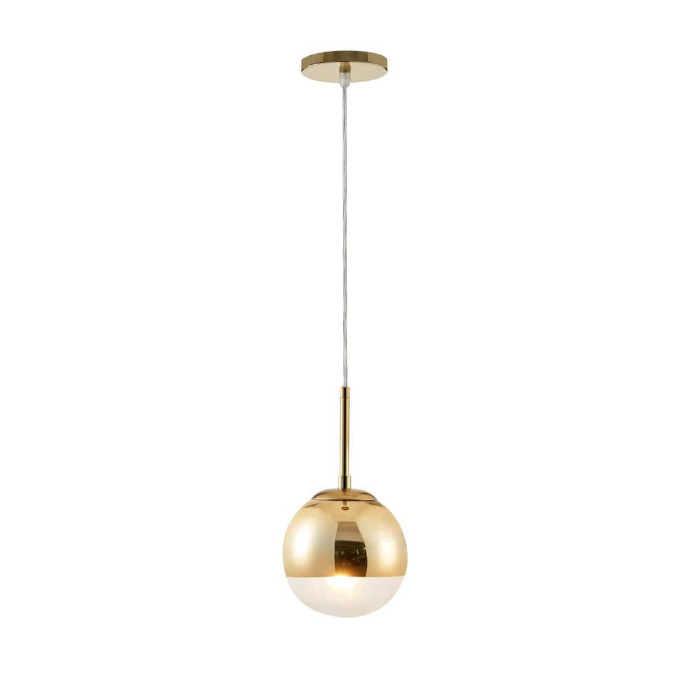 Bromi Design Crosby 6" Gold Pendant Ceiling Light With Glass Shade