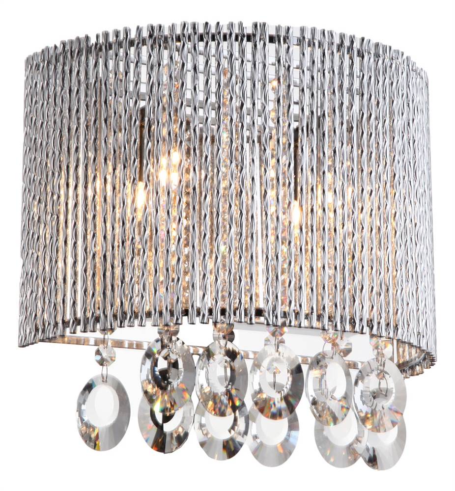 Bromi Design Crystalline 11" Chrome Wall Sconce With Glass Shade