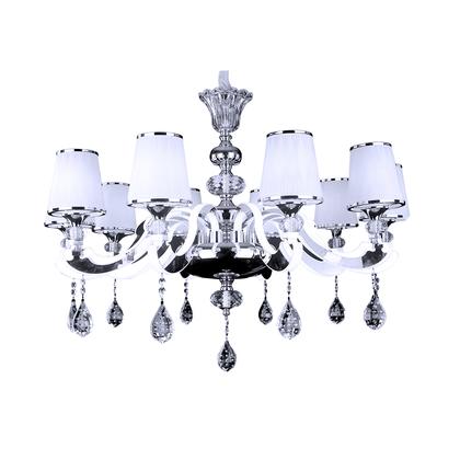 Bromi Design St. Tropez 36" Chrome Platinum Chandelier Ceiling Light With Glass Shade