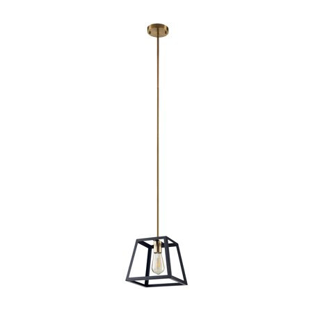 Bromi Design Thatcher 9" Black & Gold Pendant Ceiling Light With Metal Shade