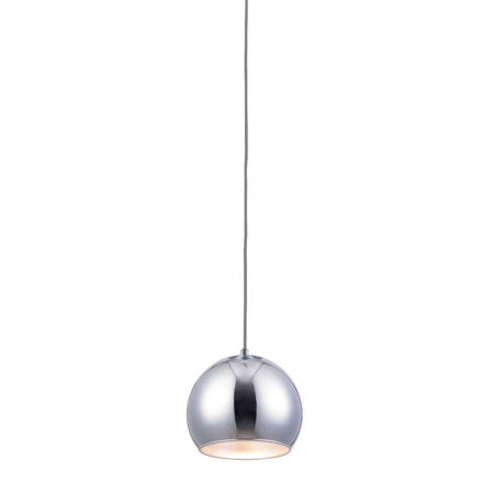 Bromi Design Wade 8" Chrome Pendant Ceiling Light With Metal Shade