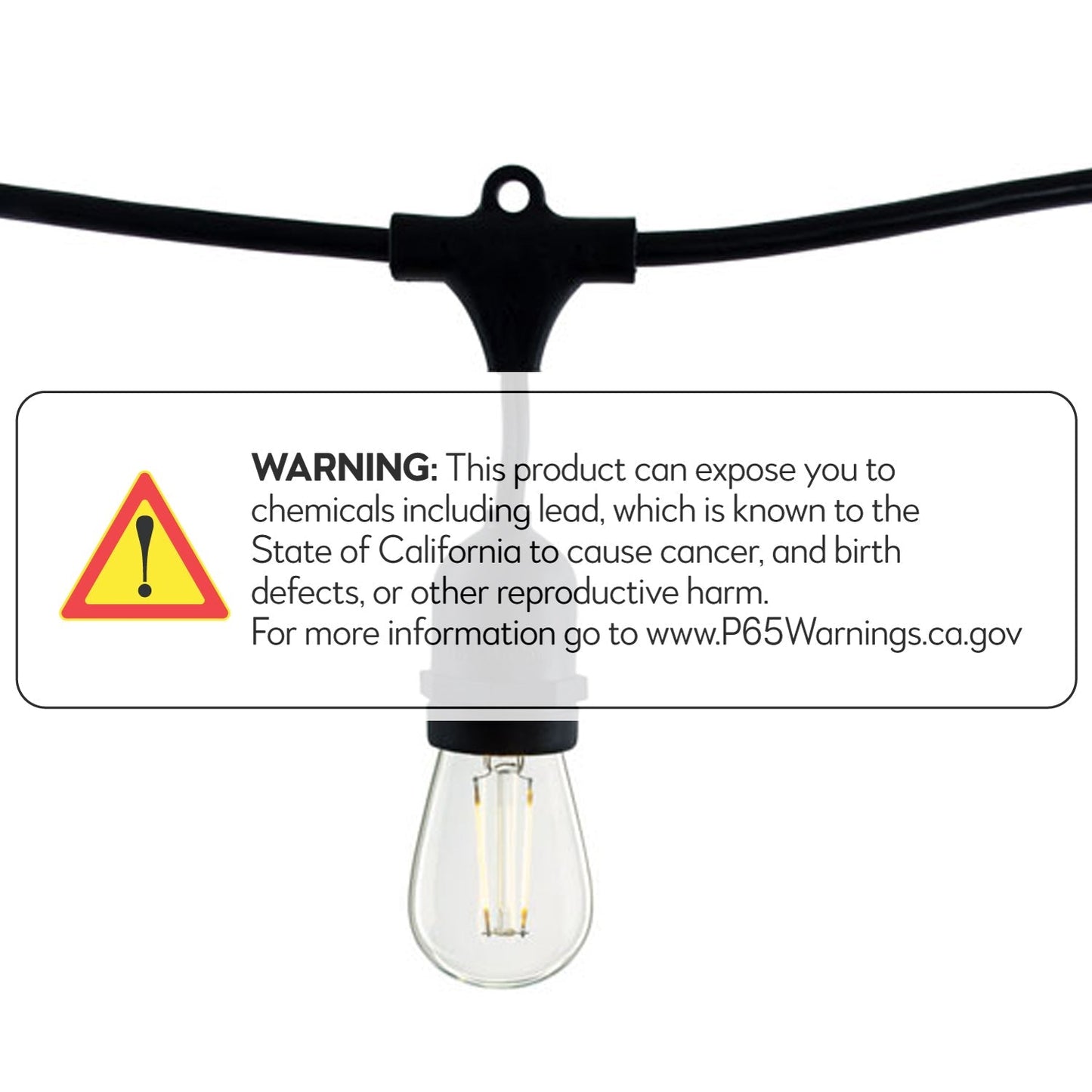 Bulbrite 10-Sockets Kit Black with LED 2W S14 Clear E26 Lamps 14' String Light