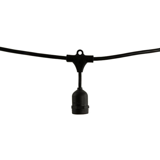 Bulbrite 12 Sockets 30" Spacing E26 Black 30' String Light - No Bulbs