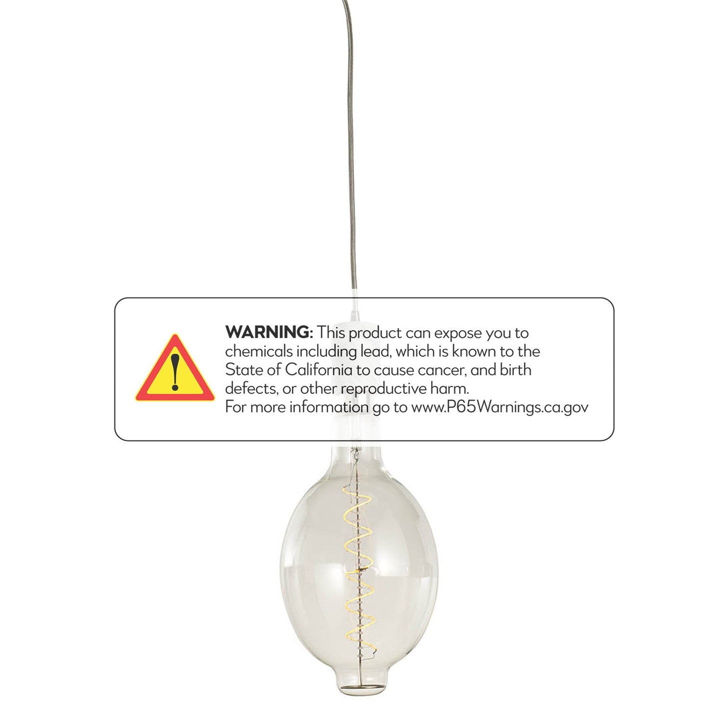 Bulbrite 4W LED BT Shaped Grand 2200K Filament with Natural White Marble Pendant