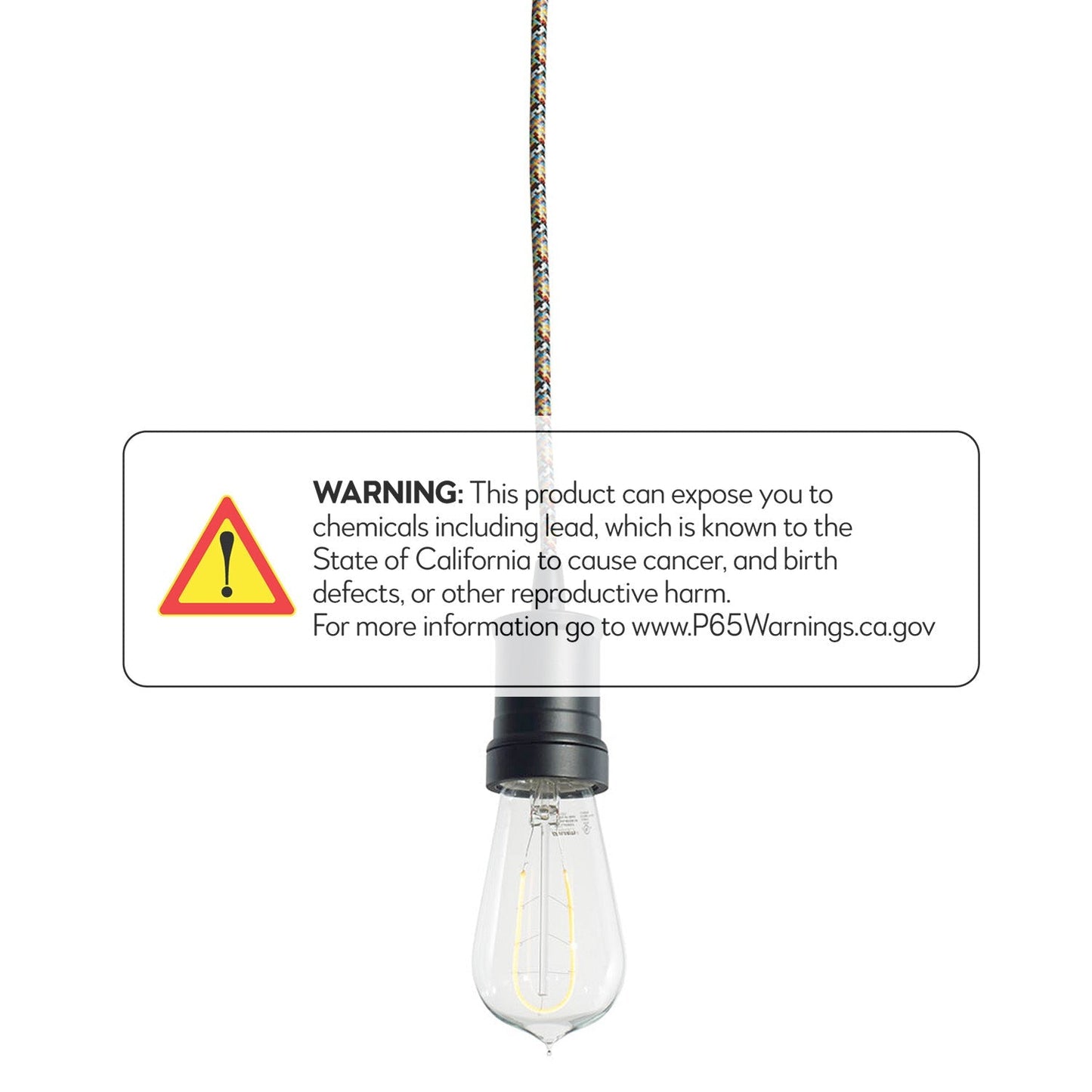 Bulbrite 4W LED ST18 2200K Curved Filament Nostalgic 1890 Contemporary Black Pendant